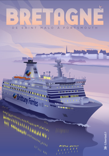 Bretagne Ferry Poster by Libertad.fr