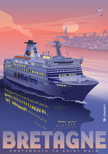 Bretagne Ferry Poster by Libertad.fr